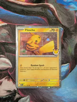 Pokemon Day - Pikachu 051 /162 Stamped 2026 Promo NM/M and coin. Swirl. - Image 1
