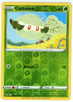 Pokemon TCG Cottonee 005/202 Swsh01: Sword & Shield Reverse Holo - Image 1