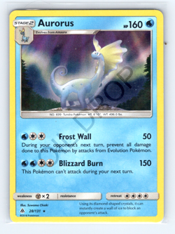 2018 Pokemon - Sun & Moon: Forbidden Light Aurorus #28/131 Holo - Image 1