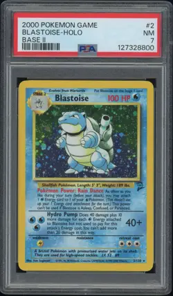 BLASTOISE 2000 Pokemon Base II Holo #2 - PSA 7 -800 - Image 1