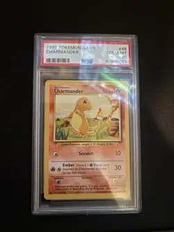 1999 Pokemon Game Base Set Charmander #46/102 TCG Card PSA 10 Gem Mint Graded - Image 1