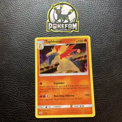 Typhlosion SM185 Black Star Holo Rare Promo Pokemon Card LP - Image 1