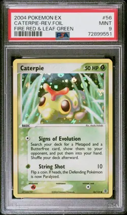 2004 POKEMON EX FIRE RED & LEAF GREEN #56 REVERSE HOLO CATERPIE PSA 9 - Image 1