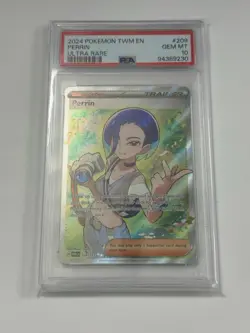 Pokemon TCG Trainer Perrin Holo Rare Twilight Masquerade 209/167 PSA 10 - Image 1