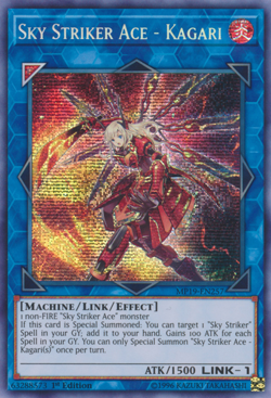 [Prismatic Secret Rare] YuGiOh - Sky Striker Ace Kagari - NM/M MP19-EN257 1st Ed - Image 1