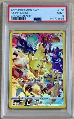 Pokemon Pikachu TCG Crown Zenith Holo Card 160/159 Secret Rare PSA 9 Mint - Image 1