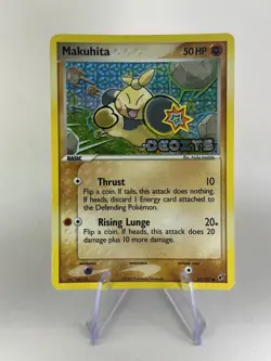 Makuhita 65/107 Reverse Holo Common EX Deoxys Stamped Pokemon Card 2005 - Image 1