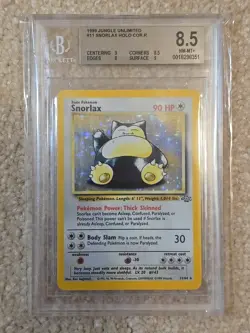Snorlax Unlimited Holo Jungle #11/64 BGS 8.5 Beckett 1999 Pokemon English NM-MT - Image 1