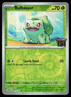 Bulbasaur 001/165 Reverse Holo Stamped Best Buy Promo Pokemon Card - Image 1