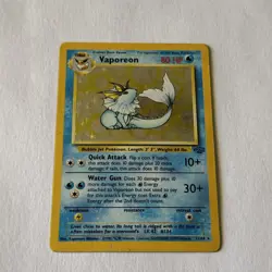 Pokemon TCG Vaporeon Jungle Base Set Holo Card 12/64 1999 WOTC Vintage - Image 1