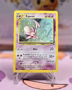 Espeon 1/75 FART SWIRL Holo Rare - Pokemon Neo Discovery - Vintage DMG - Image 1