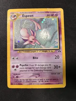Espeon 1/75 FART SWIRL Holo Rare - Pokemon Neo Discovery - Vintage DMG - Image 2