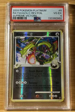 Pokemon TCG Foil Ultra Rare 2009 Rayquaza C LV X #8 PSA 4 - Image 1