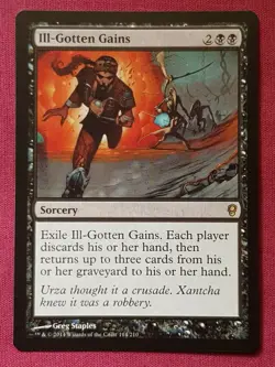 Magic The Gathering CONSPIRACY ILL-GOTTEN GAINS black card MTG - Image 1