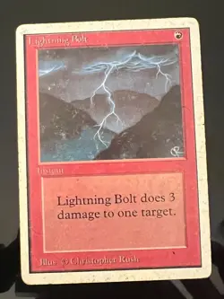 Magic the Gathering MTG Unlimited Lightning Bolt MP (Beta Bob) - Image 1