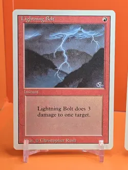 🔴🔴🔴 (4) 1994 Magic The Gathering REVISED 3RD EDITION LIGHTNING BOLT PLAYED 🔴 - Image 2
