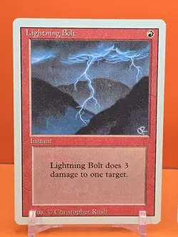 🔴🔴🔴 (4) 1994 Magic The Gathering REVISED 3RD EDITION LIGHTNING BOLT PLAYED 🔴 - Image 3