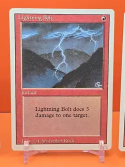 🔴🔴🔴 (4) 1994 Magic The Gathering REVISED 3RD EDITION LIGHTNING BOLT PLAYED 🔴 - Image 4