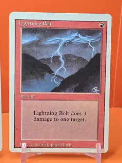 🔴🔴🔴 (4) 1994 Magic The Gathering REVISED 3RD EDITION LIGHTNING BOLT PLAYED 🔴 - Image 5