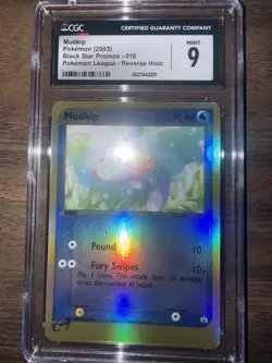 2003 Pokemon Mudkip Black Star Promos 010 Pokemon League Reverse Holo CGC 9 Mint - Image 2