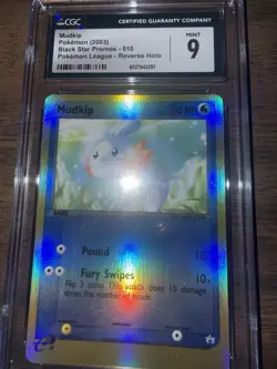 2003 Pokemon Mudkip Black Star Promos 010 Pokemon League Reverse Holo CGC 9 Mint - Image 4