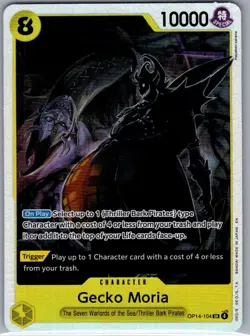 Gecko Moria OP14-104 SR English The Azure Sea's Seven - One Piece Card - NM - Image 1