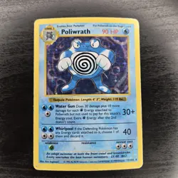 Poliwrath 013/102 Base Set (Shadowless) Holo HP/DMG Pokemon Card WOTC VTG - Image 1