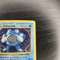 Poliwrath 013/102 Base Set (Shadowless) Holo HP/DMG Pokemon Card WOTC VTG - Image 2