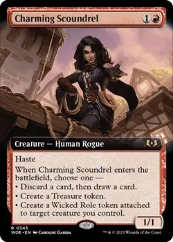 Charming Scoundrel (Extended Art) - NM Foil R : Wilds of Eldraine - Image 1