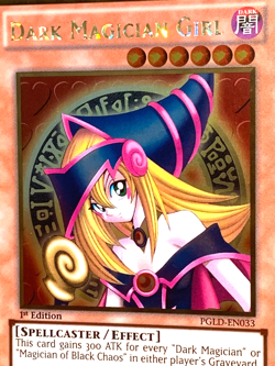 yugioh PGLD-EN033 DARK MAGICIAN GIRL Ultra Gold Rare 1st Edition near mint - Image 2