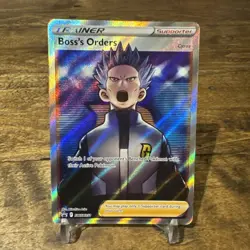 Pokemon Card Boss's Orders SWSH251 Black Star Promo Full Art Trainer Holo NM - Image 1
