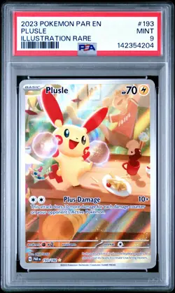 2023 POKEMON PAR EN-PARADOX RIFT ILLUSTRATION RARE #193 PLUSLE PSA 9 - Image 1
