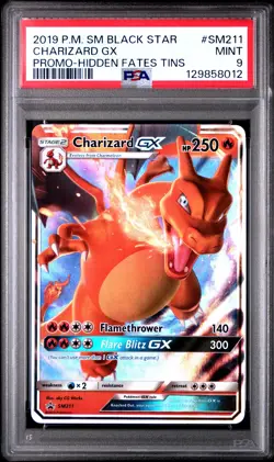 PSA 9 - CHARIZARD GX - SM211/68 SM BLACK STAR PROMO HIDDEN FATES TINS POKEMON - Image 1