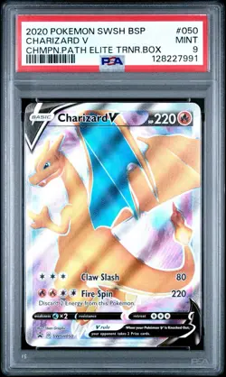 2020 POKEMON SWSH BLACK STAR PROMO #050 CHARIZARD V PSA 9 - Image 1