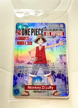 One Piece Monkey D. Luffy US College Basketball Promo Card *Scratched DAMAGED* - Image 2