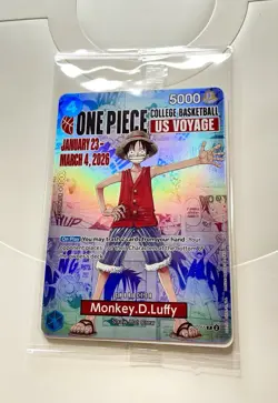 One Piece Monkey D. Luffy US College Basketball Promo Card *Scratched DAMAGED* - Image 3