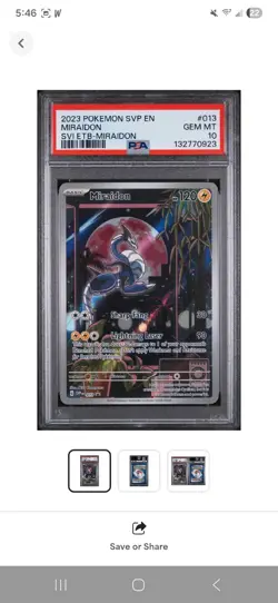 Pokemon TCG Miraidon 013 Sv: Scarlet & Violet Promo Holo PSA 10 Card Stock - Image 1