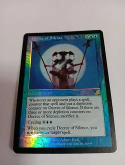 1x Foil Decree of Silence MTG Scourge Premodern Rare LP - Image 1