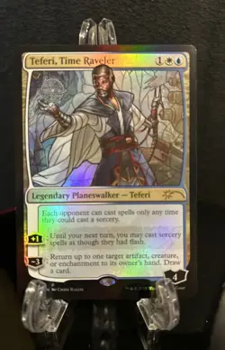 MTG Teferi, Time Raveler (Stained Glass) Secret Lair Foil Promo - Image 1
