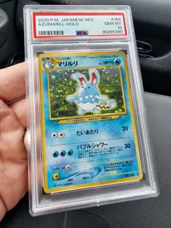 Azumarill Neo Genesis Holo Japanese PSA 10 Base Set Holo Swirl Mint Vintage - Image 3