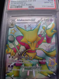 2024 POKEMON PAF EN-PALDEAN FATES SHINY ULTRA RARE #215 ALAKAZAM EX PSA 10 - Image 2
