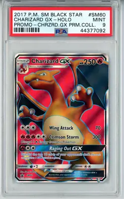 POKEMON BLACK STAR PROMO CHARIZARD GX SM60 FULL ART HOLO PSA 9 MINT #44377092 - Image 1