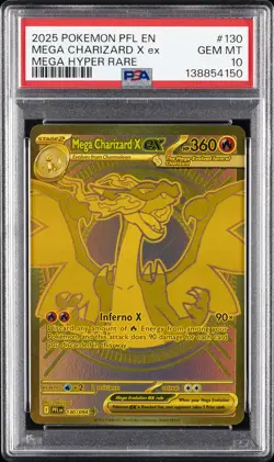 2025 POKEMON PFL EN-PHANTASMAL FLAMES MEGA HYPER RARE MEGA CHARIZARD X EX PSA 10 - Image 1