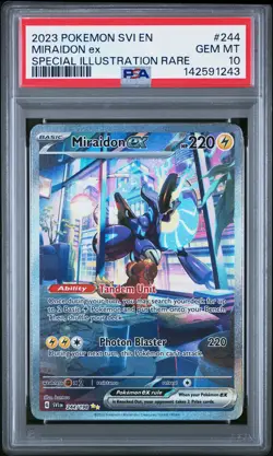 2023 POKEMON SVI EN-SCARLET & VIOLET #244 MIRAIDON EX PSA 10 - Image 1