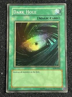 Yu-Gi-Oh! Dark Hole LOB-052 Unlimited Double Stamped Misprint Faded - Image 1