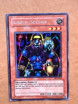 yugioh Kinetic Soldier WC4-002 Secret Rare Unlimited Edition Played - Image 1