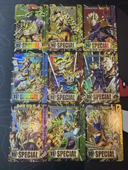 Set of 9 Dragon ball Heroes Premium Foil Holo Full Art Character Cards CCG - Image 1