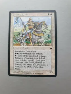 Order of Leitbur MTG Fallen Empires (1994) Common White Creature NM - Image 1