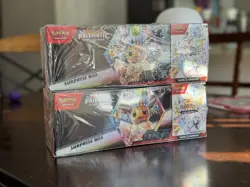 Lot Of 2 Sam’s Club Pokemon Prismatic Evolutions Surprise Boxe & Booster Bundle - Image 1