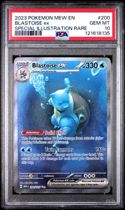 2023 POKEMON MEW EN-151 SPECIAL ILLUSTRATION RARE #200 BLASTOISE EX PSA 10 - Image 1